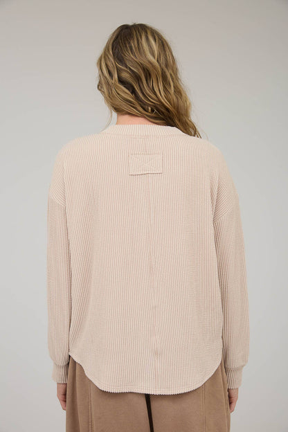 Ribbed Long-Sleeve - Light Khaki
