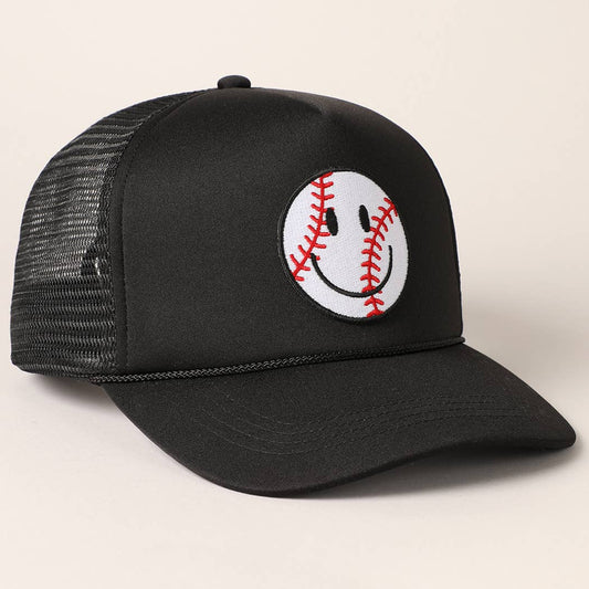 Baseball Happy Face Trucker Hat