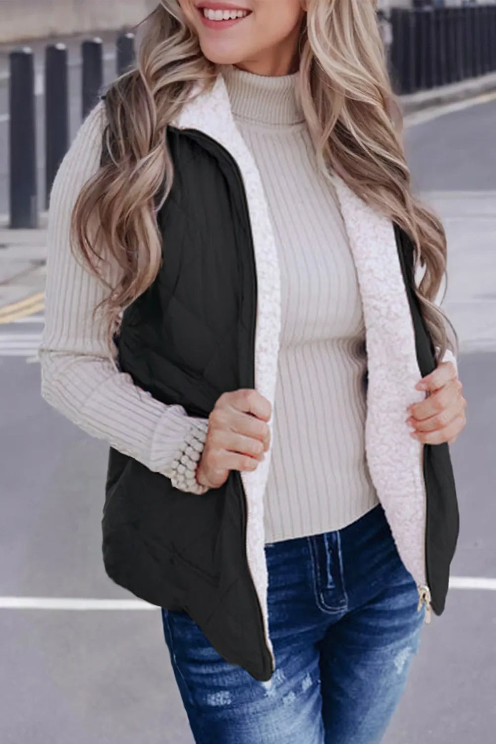 Heather Fleece Quilted Vest