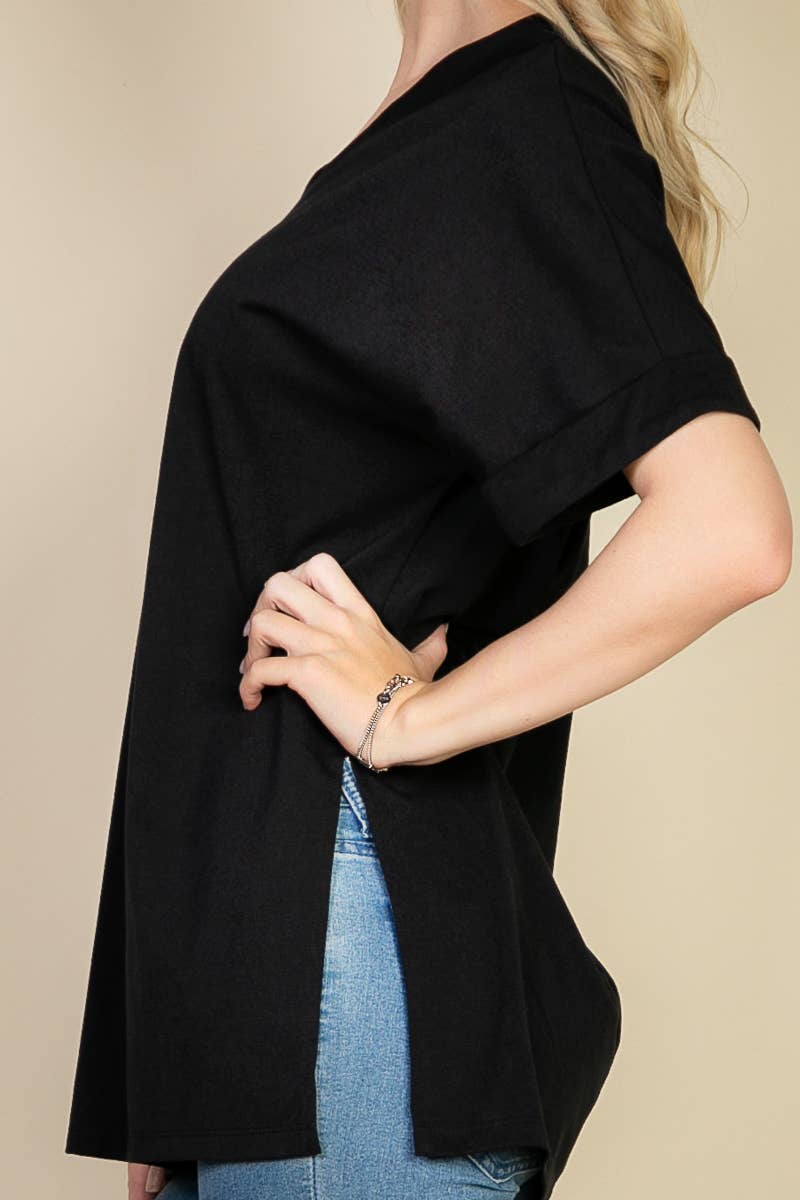 Batwing Sleeve Side Slit