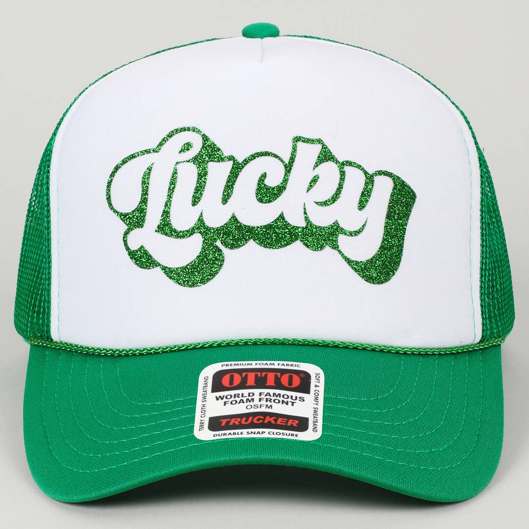 LUCKY Glitter Trucker Hat