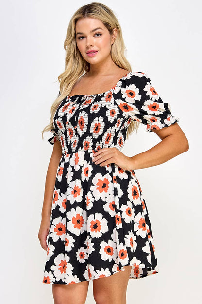 Plus Size Smocked Babydoll Dress