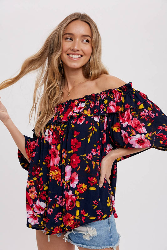 Off The Shoulder - Navy