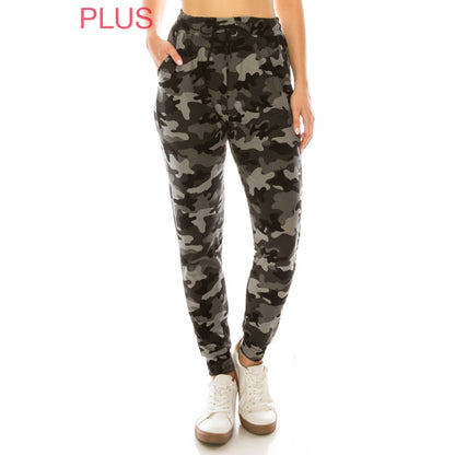 Plus Size Camo Joggers