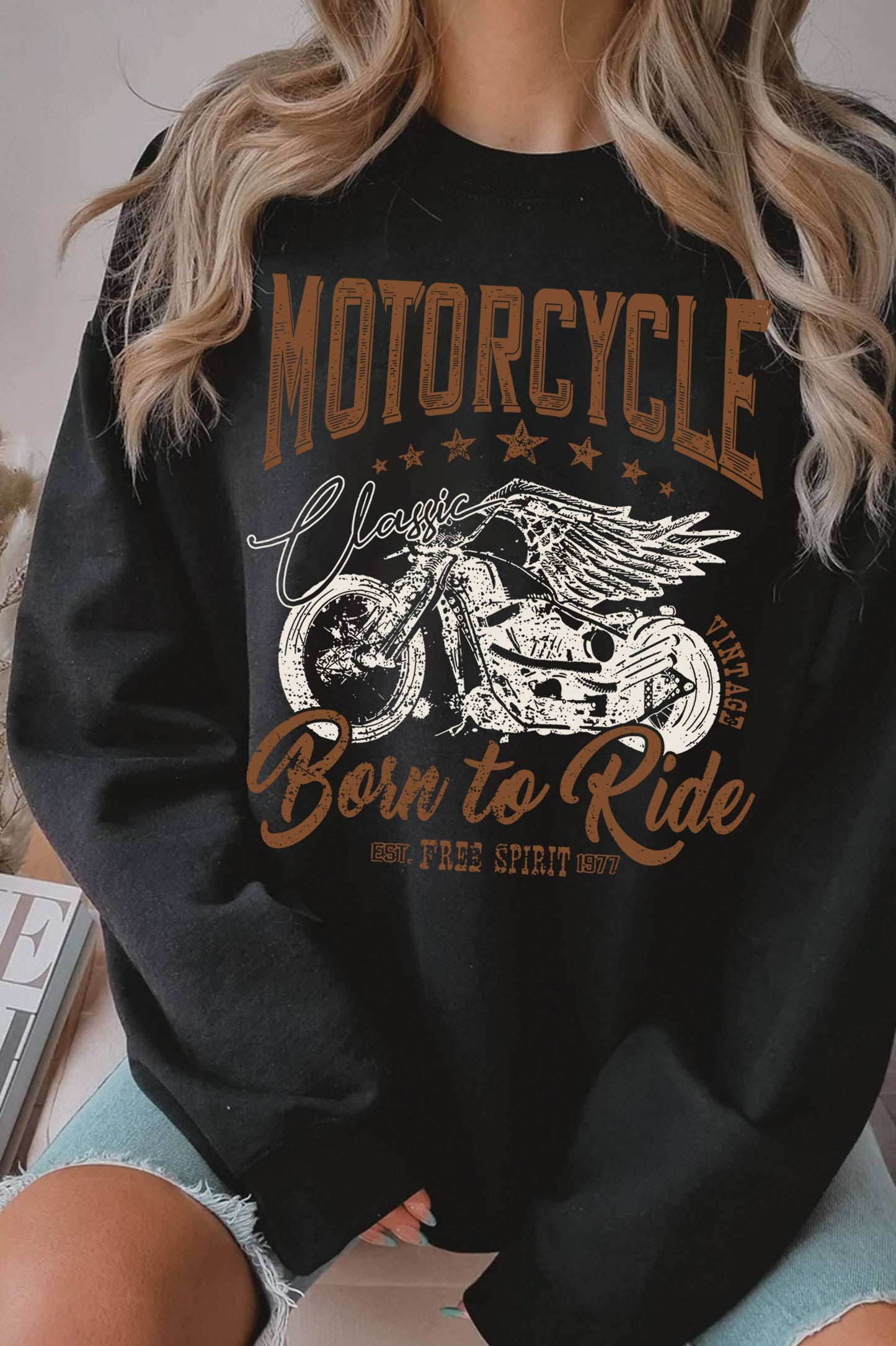 Born To Ride Graphic Sweatshirt