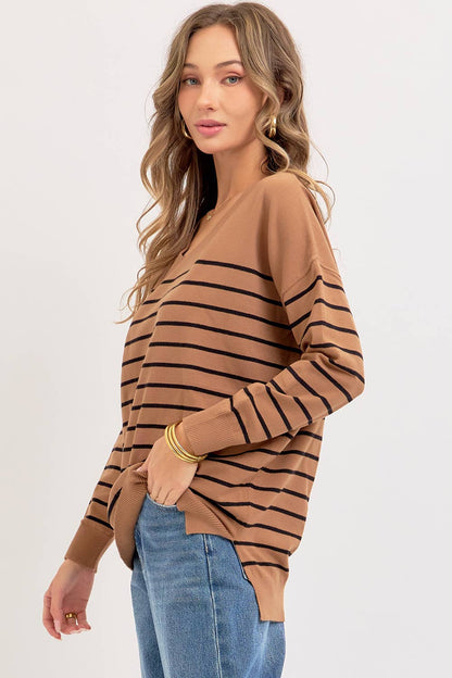 Bri Striped Knit Top