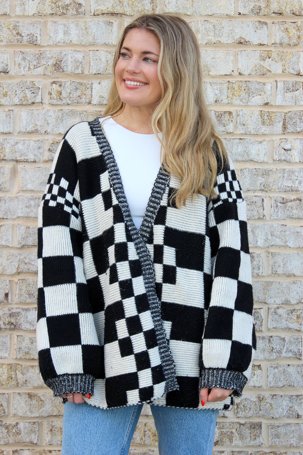 Charli Checkered Cardigan/Sweater