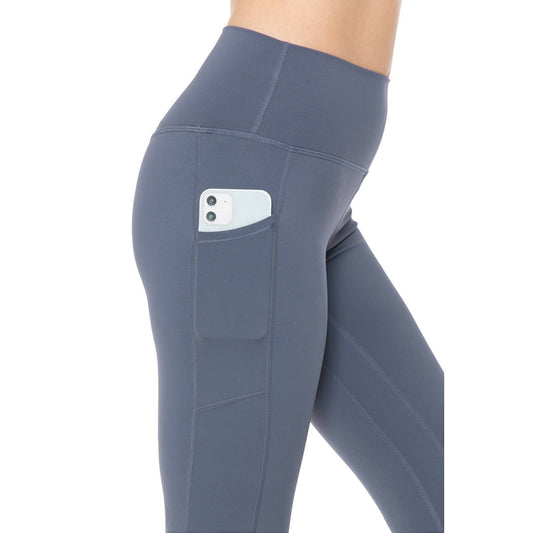 Premium Nylon Leggings - Denim Blue